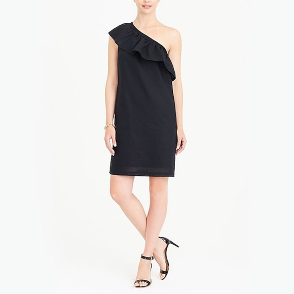 J. Crew Dresses & Skirts - NWT J Crew One Shoulder Black Ruffle XXS